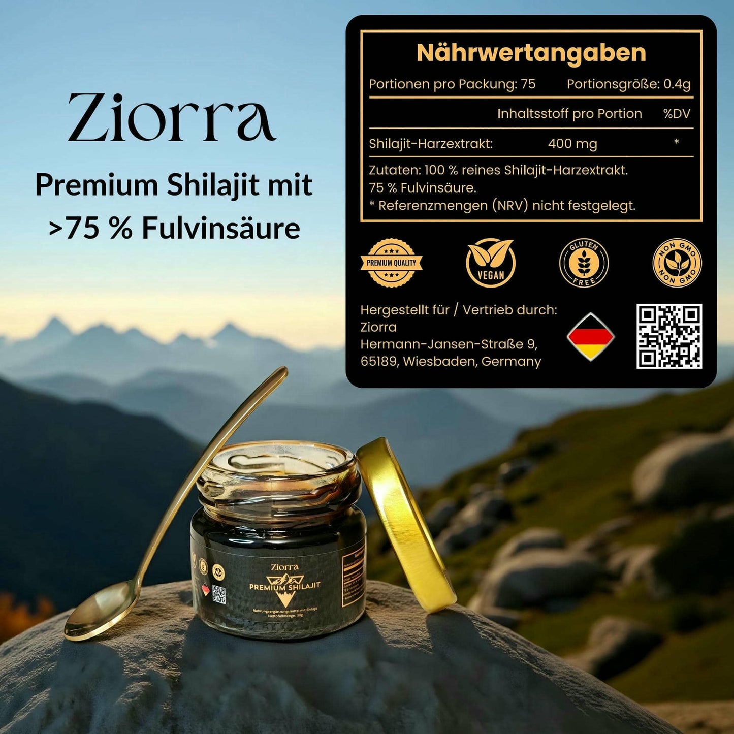 Premium Shilajit – 30g Mumijo Resin with 75% Fulvic Acid