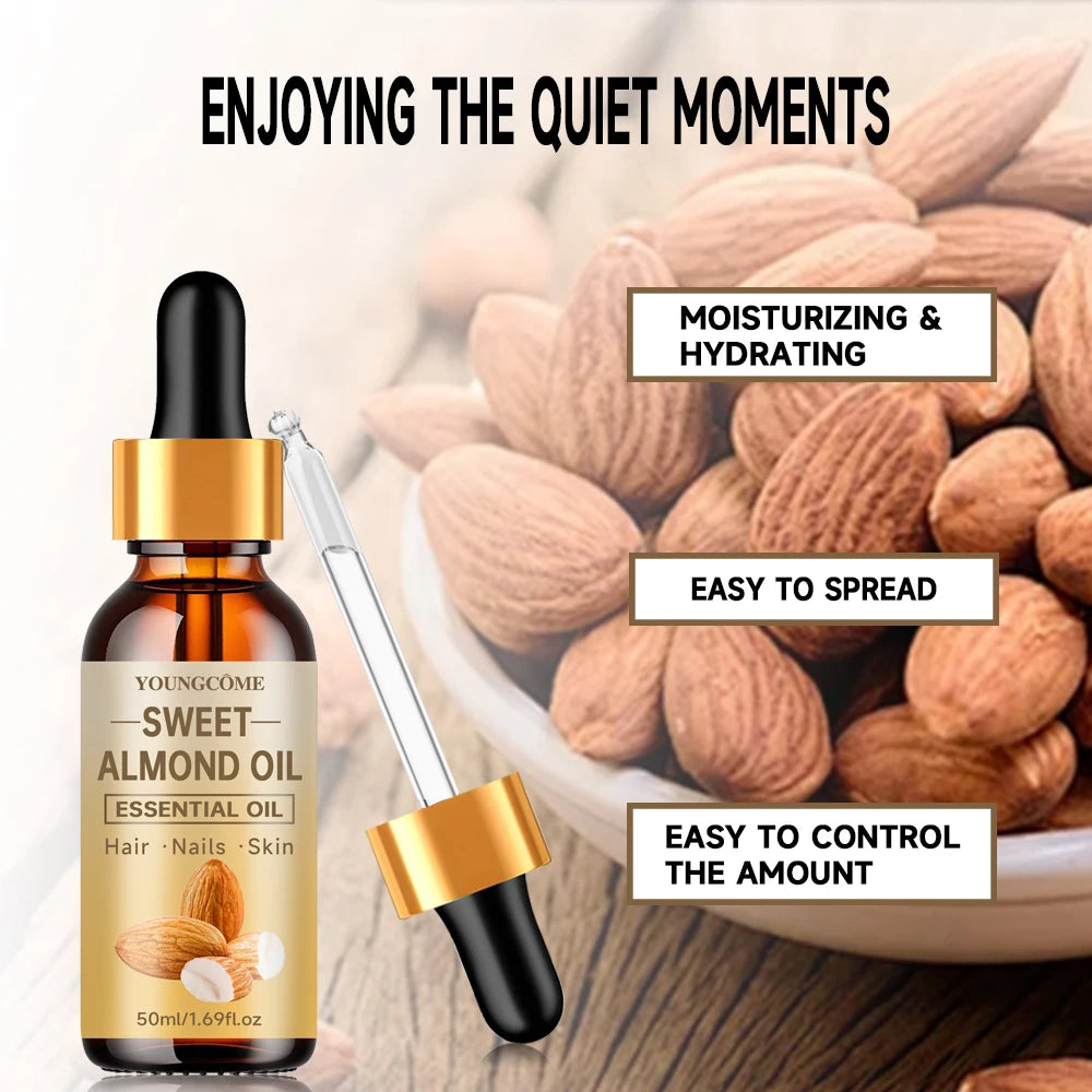 Pure Sweet Almond Oil 100% Natural for Men & Women