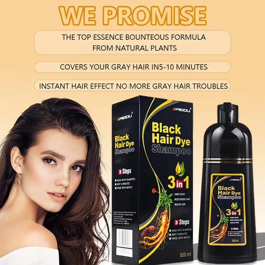 3-in-1 Natural Herbal Hair Dye Shampoo 500ml