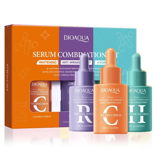 BIOAQUA Vitamin C, Retinol & Hyaluronic Acid Set of 3 Skin Serums