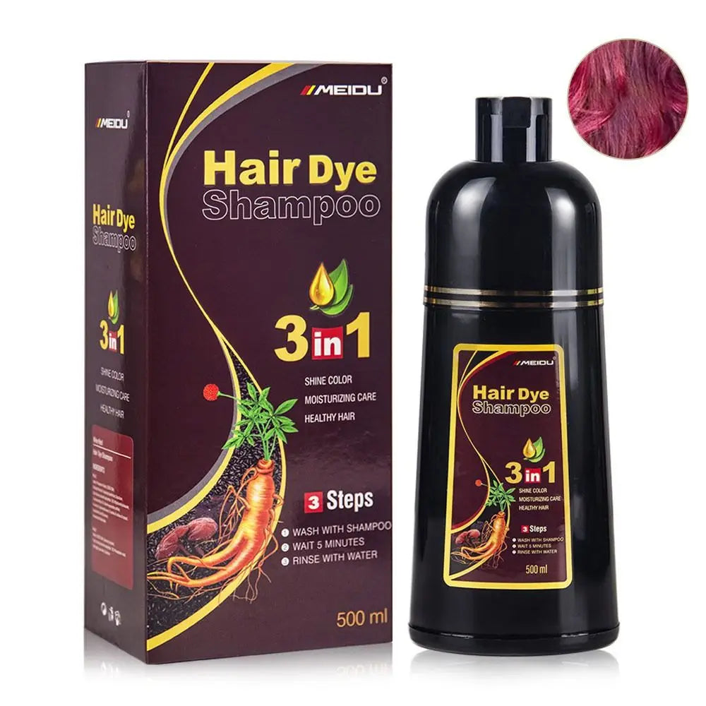 3-in-1 Natural Herbal Hair Dye Shampoo 500ml