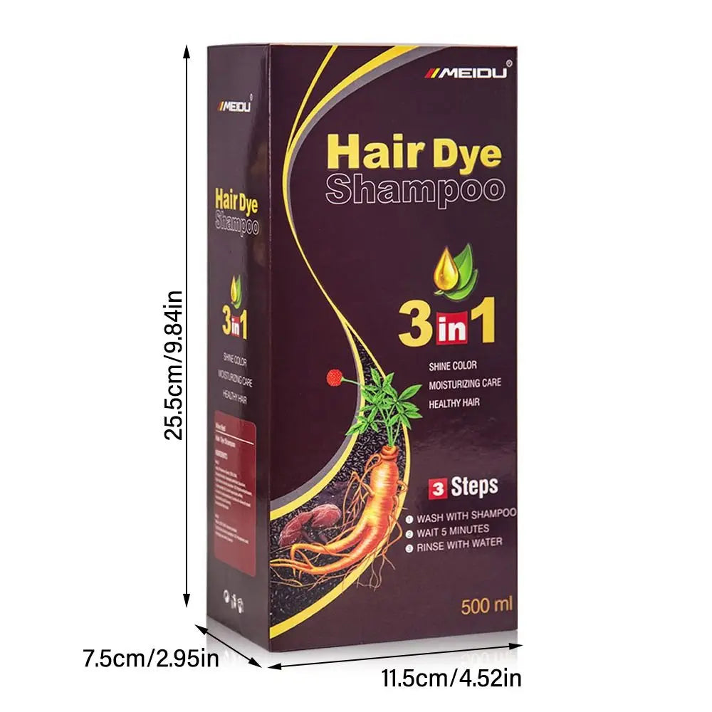 3-in-1 Natural Herbal Hair Dye Shampoo 500ml