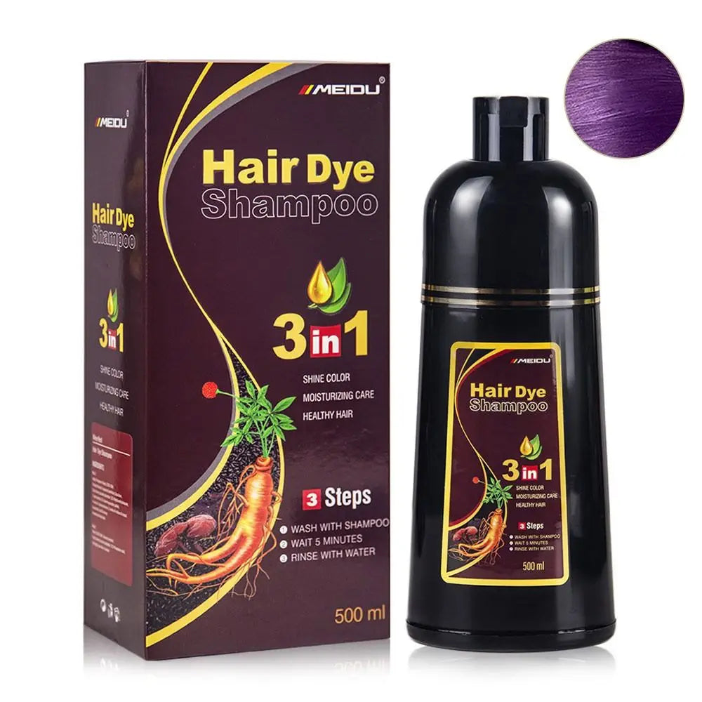 3-in-1 Natural Herbal Hair Dye Shampoo 500ml