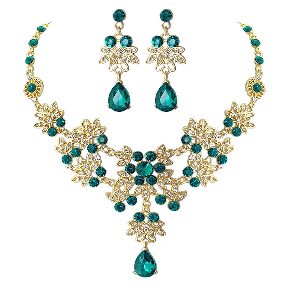 Fashion Crystal Water Drop Bridal Jewelry Set