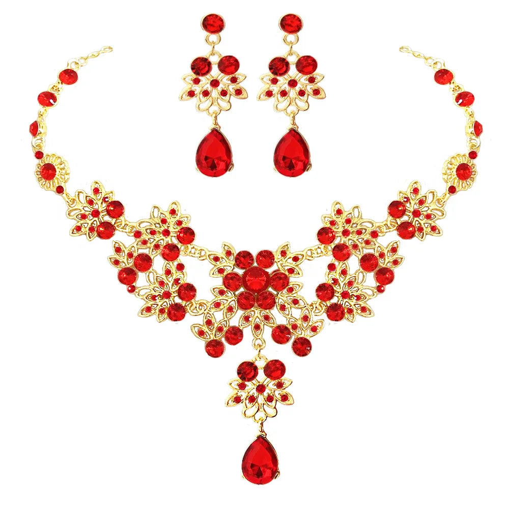 Fashion Crystal Water Drop Bridal Jewelry Set