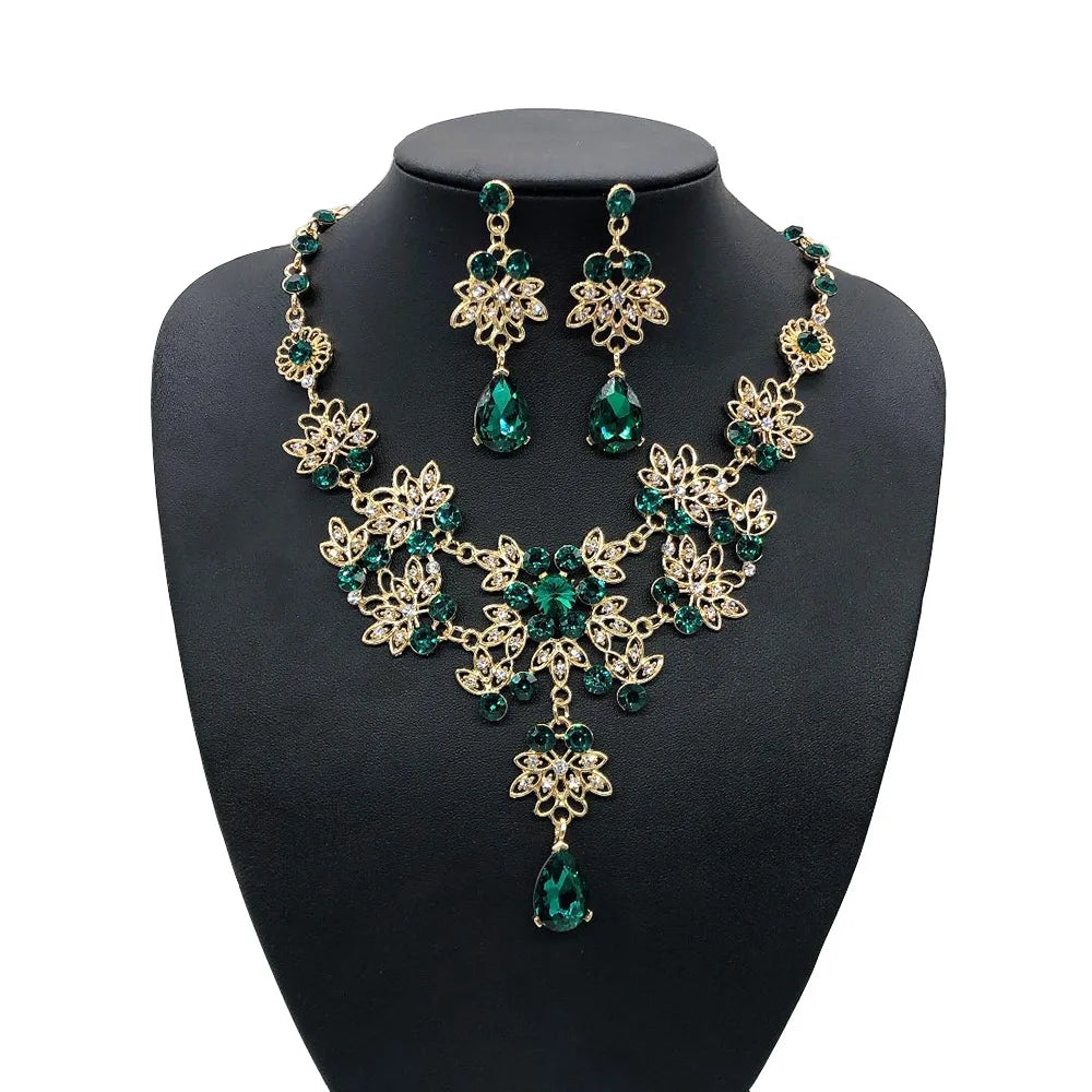 Fashion Crystal Water Drop Bridal Jewelry Set