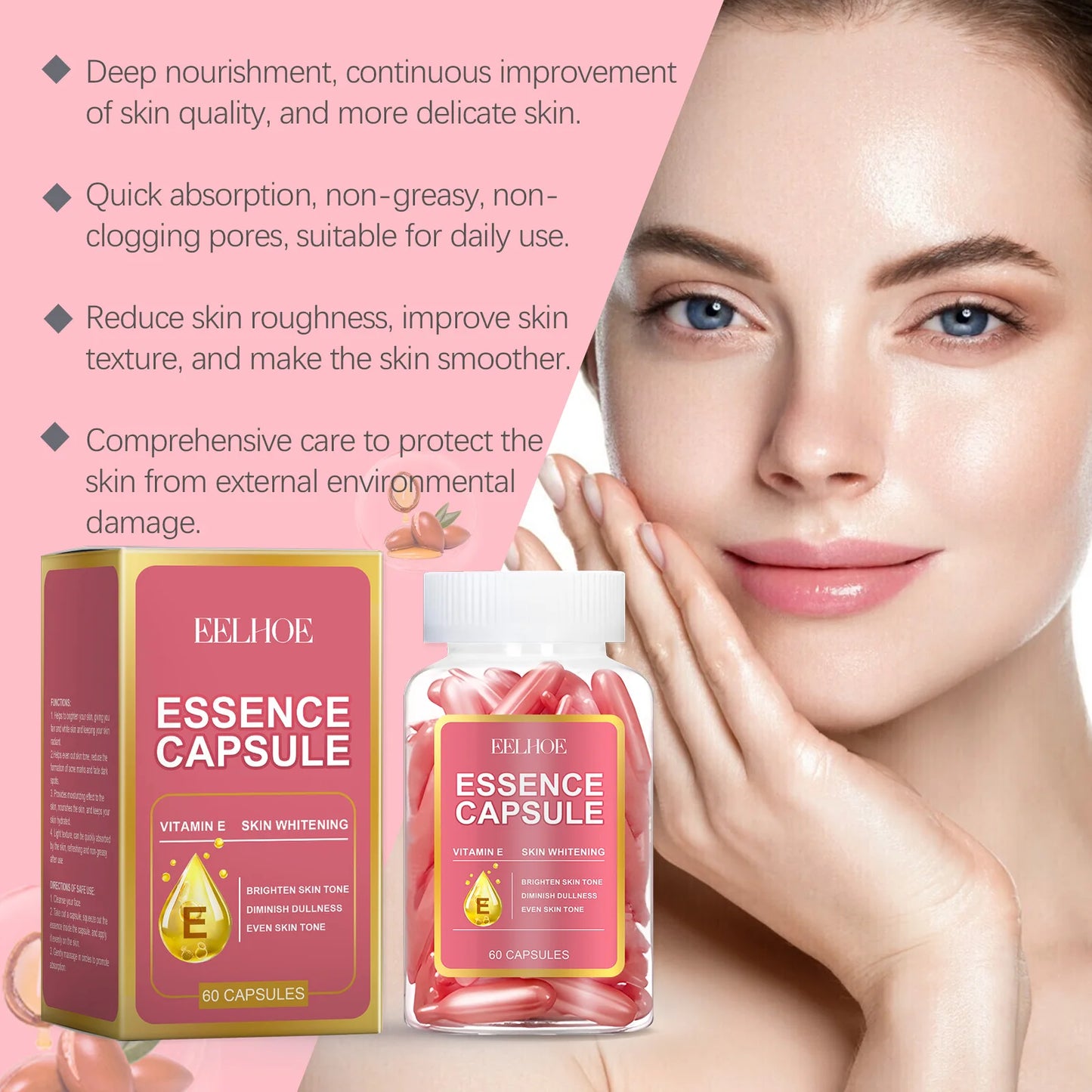 Skin Whitening Essence Capsule Serum 60pcs
