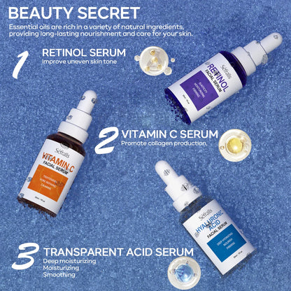 Sefralls Hyaluronic Acid VC Essence Set of 3 x 30ml Skin Serums