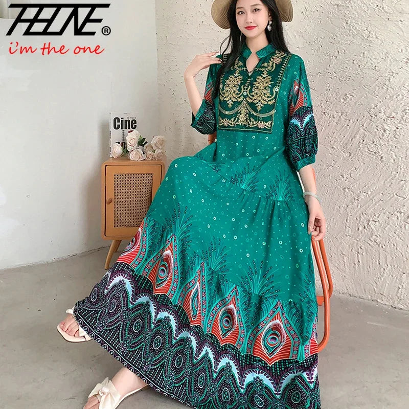 Traditional Ethnic Cotton Silk Maxi Dress