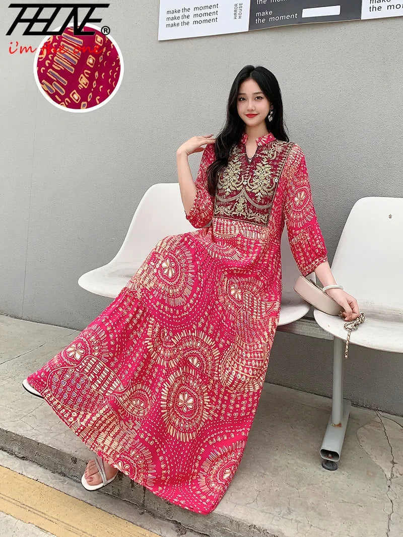 Traditional Ethnic Cotton Silk Maxi Dress