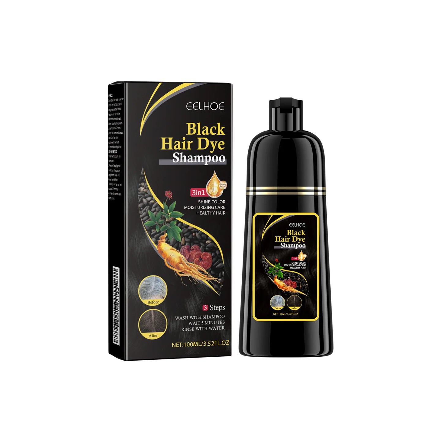 3-in-1 Natural Herbal Hair Dye Shampoo 100ml