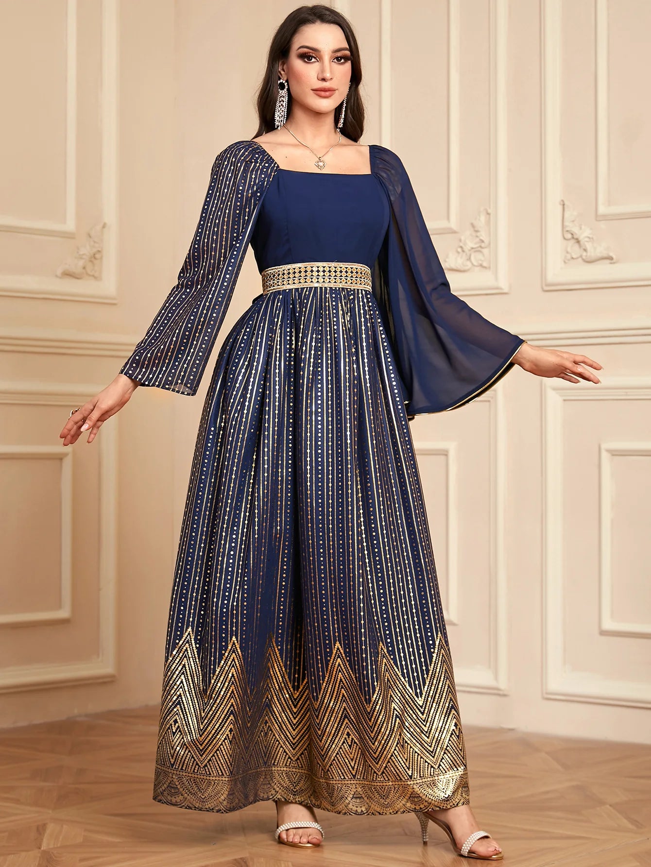 Elegant Dubai Maxi Dress for Evening Parties