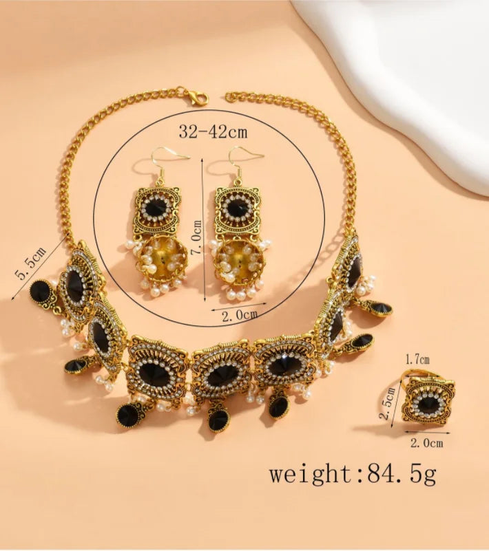 Indian Vintage Gold Plated Jewelry Set