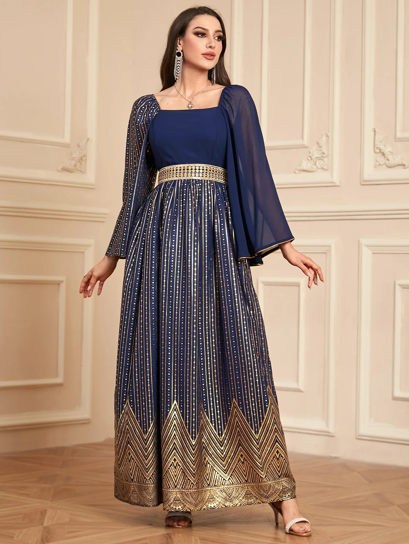 Elegant Dubai Maxi Dress for Evening Parties