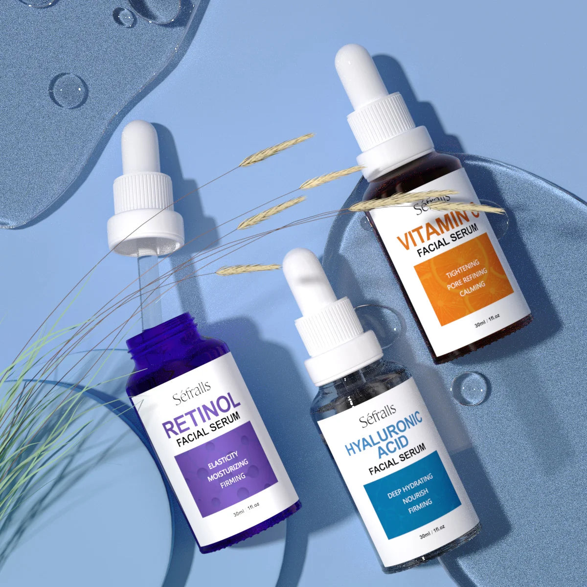 Sefralls Hyaluronic Acid VC Essence Set of 3 x 30ml Skin Serums