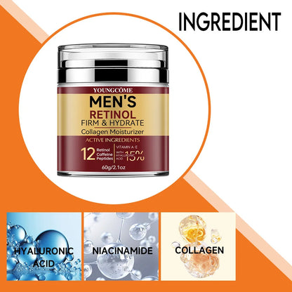 Men’s Retinol & Collagen Face Cream – Anti-Wrinkle, Hydration & Brightening Skin